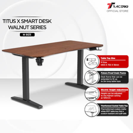 โต๊ะปรับระดับ TTRACING TITUS X SMART DESK 1.4M สี WALNUT_1